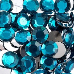 John Bead Acrylic Round Flat Back Rhinestones 12mm ss50 Turquoise 400pcsBag