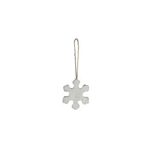 Metal Decor Small Snowflake Decorations Antique Look White 3.75 X 4.25 X 0.375In