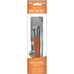 Royal Brush Bristle And Sable Value Pack Brush Set