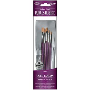Royal Langnickel Gold Taklon Brush Set Value Pack Shader 5 Pack