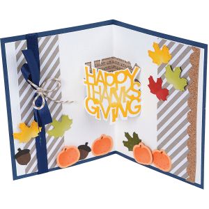 Sizzix Happy Thanksgiving 3D Drop Ins Sentiment Thinlits Dies