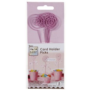 Baby Favorites Card Holder Picks 6 Inch Pink