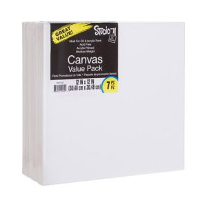 Studio 71 Medium Weight Stretched Canvas Value Pack – 12 X 12 Inches Canvas For Oil Or Acrylic Paints