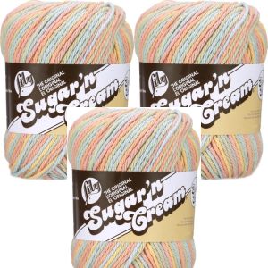 Spinrite Lily Sugar n Cream Yarn Ombres Super Size Buttercream 1 Pack of 3 Skein