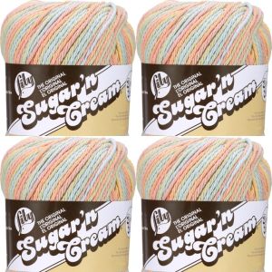 Spinrite Lily Sugar n Cream Yarn Ombres Super Size Buttercream 1 Pack of 4 Skein