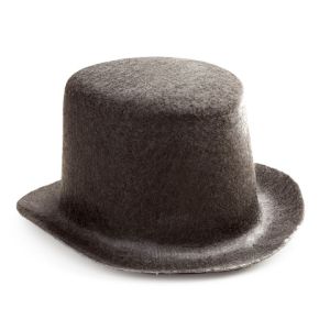 Black Top Hat Felt 5.125 X 4.5 X 2.5 Inches