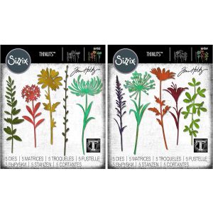 Tim Holtz Sizzix Flower Stems Thinlit Bundle Wildflower Stems and Wildflower Stems