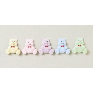 Flocked Bear Pastel Colors 1.5 Inches