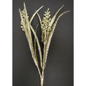 Christmas Floral Champagne Podgrass with Glitter