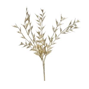 Christmas Floral Holly Christmas Gold Pick Glitter 14 Inches