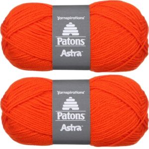 Spinrite Patons Astra Yarn Solids Hot Orange 1 Pack of 2 Skein