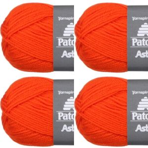 Spinrite Patons Astra Yarn Solids Hot Orange 1 Pack of 4 Skein