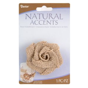 Natural Burlap Rose 2.5 X 2.5 Inches
