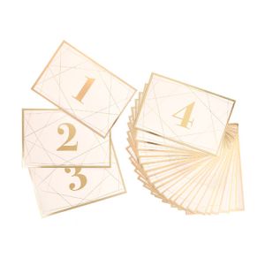 David Tutera Modern Geometric Table Number Cards With Gold Foil
