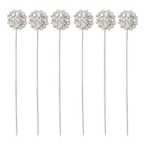 Darice David Tutera Bouquet Jewelry Gold Flower Bouquet Pins w Rhinestones