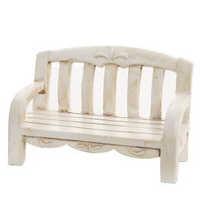 Ivory Fairy Garden Bench With Carvings