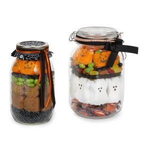 Jar With Locking Lid Clear Glass 4.3 X 8 Inches