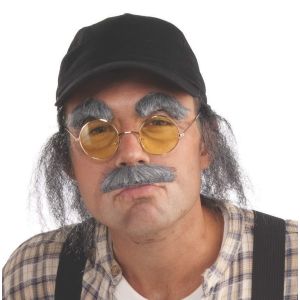 Studio Halloween Old Man Grey Eyebrows And Mustache Kit