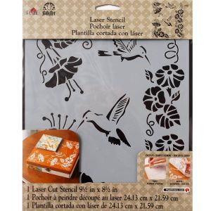 Plaid Folkart Painting Stencil 9.5 X 8.5 Inch Hummingbird