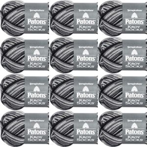 Spinrite Patons Kroy Socks Yarn Slate Jacquard 1 Pack of 12 Skein