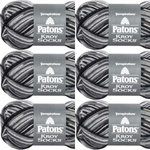 Spinrite Patons Kroy Socks Yarn Slate Jacquard 1 Pack of 6 Skein