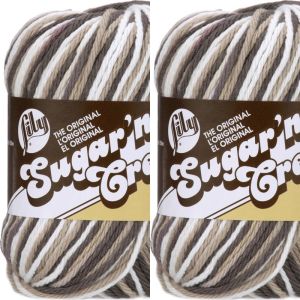 Spinrite Lily Sugar n Cream Yarn Super Size Chocolate Ombre 1 Pack of 2 Skein
