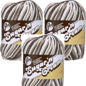 Spinrite Lily Sugar n Cream Yarn Ombres Super Size Chocolate Ombre 1 Pack of 3 Skein