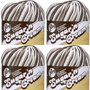 Spinrite Lily Sugar n Cream Yarn Ombres Super Size Chocolate Ombre 1 Pack of 4 Skein