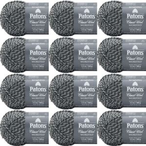 Spinrite Patons Classic Wool Yarn Dark Grey Marl 1 Pack of 12 Skein