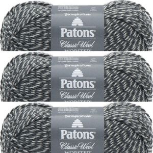 Spinrite Patons Classic Wool Yarn Dark Grey Marl 1 Pack of 3 Skein