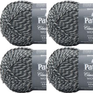 Spinrite Patons Classic Wool Yarn Dark Grey Marl 1 Pack of 4 Skein