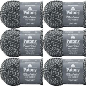Spinrite Patons Classic Wool Yarn Dark Grey Marl 1 Pack of 6 Skein