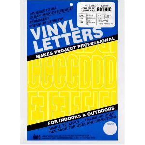 Graphic Products Corporation Duro Permanent Adhesive Vinyl Letters Numbers Yellow
