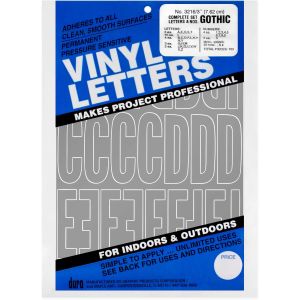 Graphic Products Corporation Duro Permanent Adhesive Vinyl Letters Numbers Silver