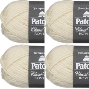 Spinrite Patons Classic Wool Roving Yarn Aran 1 Pack of 4 Skein