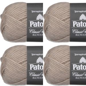 Spinrite Patons Classic Wool Roving Yarn Natural 1 Pack of 4 Skein