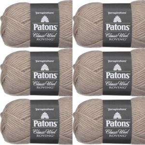 Patons Classic Wool Roving Yarn Natural 1 Pack of 6 Skein