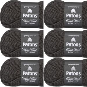 Spinrite Patons Classic Wool Roving Yarn Dark Grey 1 Pack of 6 Skein