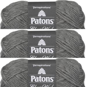 Spinrite Patons Classic Wool Roving Yarn Grey 1 Pack of 3 Skein
