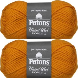 Spinrite Patons Classic Wool Roving Yarn Yellow 1 Pack of 2 Skein