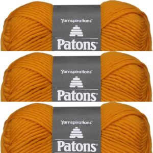 Spinrite Patons Classic Wool Roving Yarn Yellow 1 Pack of 3 Skein