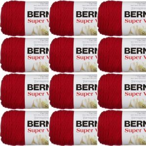 Spinrite Bernat Super Value Solid Yarn Cherry Red 1 Pack of 12 Skein