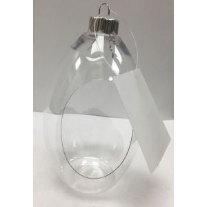 Ornament Clear Egg Pet 120MM