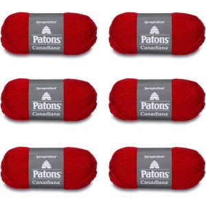 Spinrite Patons Canadiana Yarn Solids Cardinal 1 Pack of 6 Skein