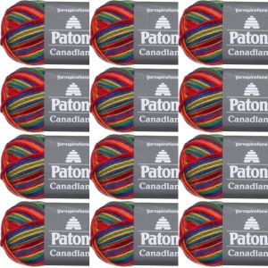Spinrite Patons Canadiana Yarn Ombres Rainbow 1 Pack of 12 Skein