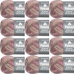 Spinrite Patons Kroy Socks Yarn Brown Rose Marl 1 Pack of 12 Skein
