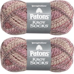 Spinrite Patons Kroy Socks Yarn Brown Rose Marl 1 Pack of 2 Skein
