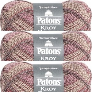 Spinrite Patons Kroy Socks Yarn Brown Rose Marl 1 Pack of 3 Skein