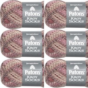 Spinrite Patons Kroy Socks Yarn Brown Rose Marl 1 Pack of 6 Skein