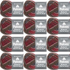 Spinrite Patons Kroy Socks Yarn Grey Brown Marl 1 Pack of 12 Skein